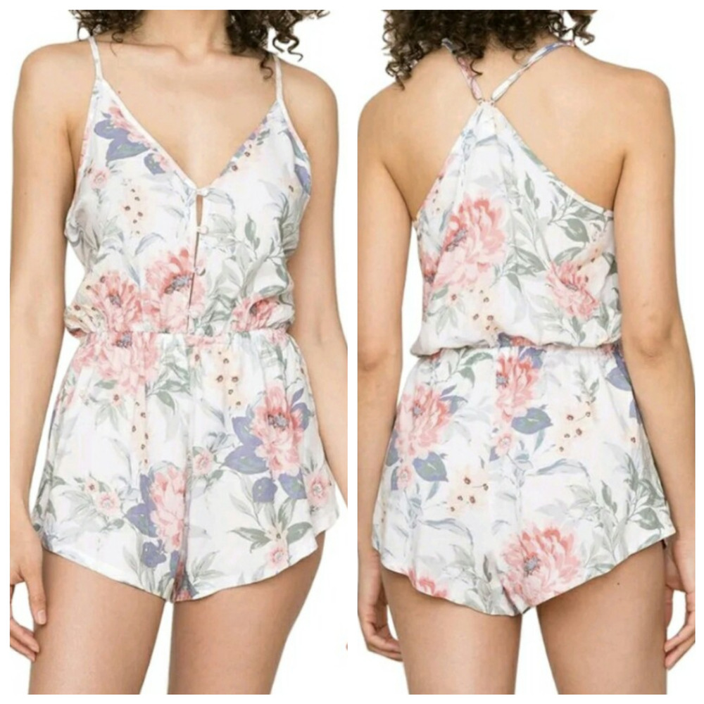 Yumi Kim Sugar And Spice Romper Breathless Rose Floral Adjustable S New